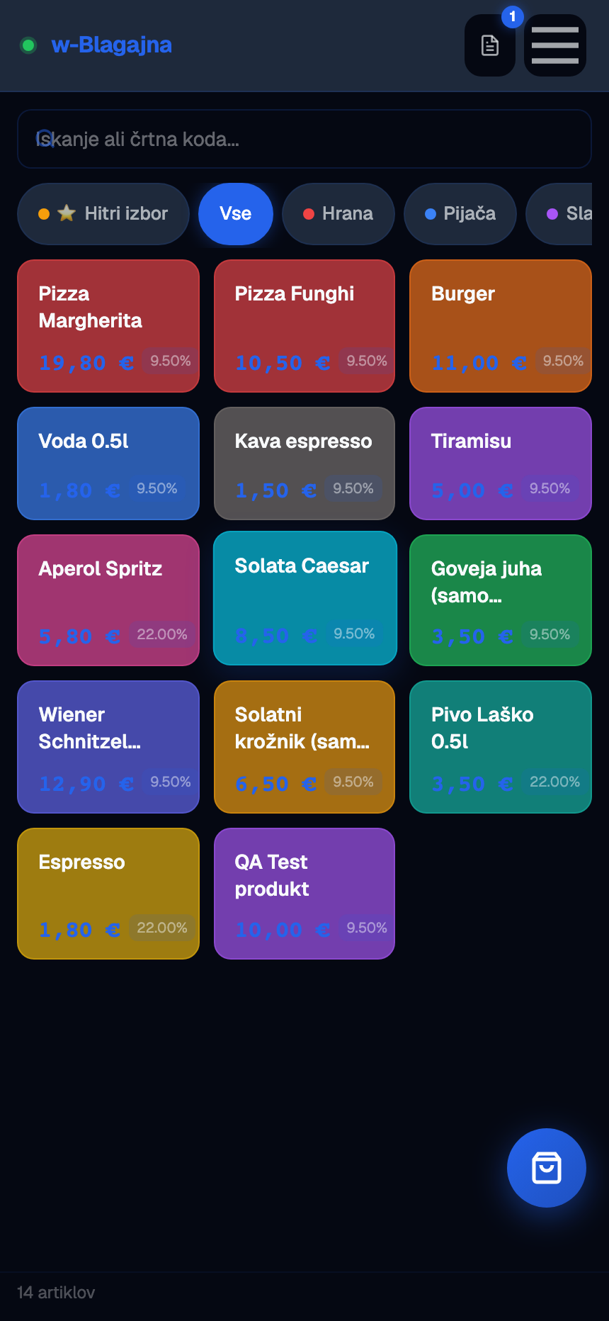 Mobilna blagajna na telefonu