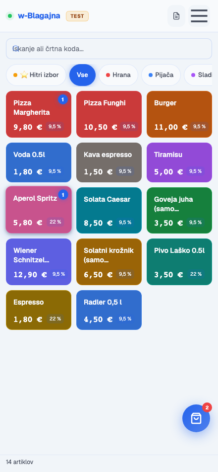 Blagajna na terminalu — prodaja